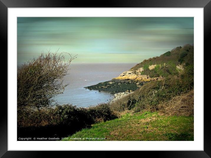 Ladye Bay - Cleavedon Framed Mounted Print by Heather Goodwin