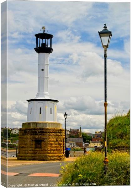 Candlestick Lighthouse, Maryport, Cumbria Canvas Print by Martyn Arnold