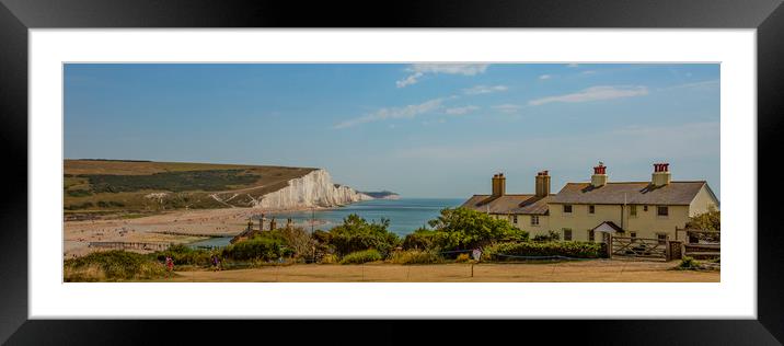 The Seven Sisters from Cuckmere Haven Coastguard c Framed Mounted Print by Ernie Jordan
