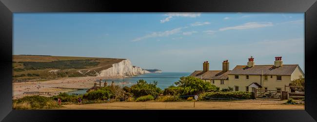The Seven Sisters from Cuckmere Haven Coastguard c Framed Print by Ernie Jordan