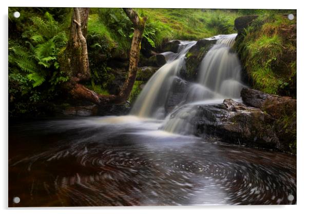 Waterfalls of Blaen y Glyn Acrylic by Leighton Collins