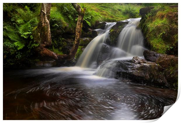 Waterfalls of Blaen y Glyn Print by Leighton Collins