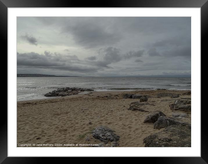 Clouds over the Beach Framed Mounted Print by Jane Metters