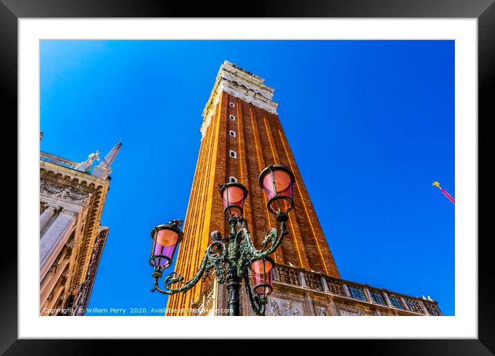 Campanile Bell Tower Saint Mark's Square Piazza Ve Framed Mounted Print by William Perry