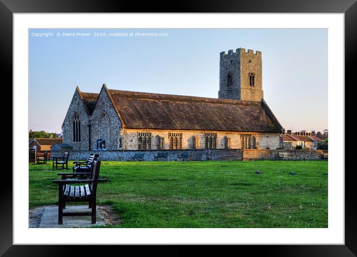Pakefield All Saint's and St Margarets Church Framed Mounted Print by Diana Mower