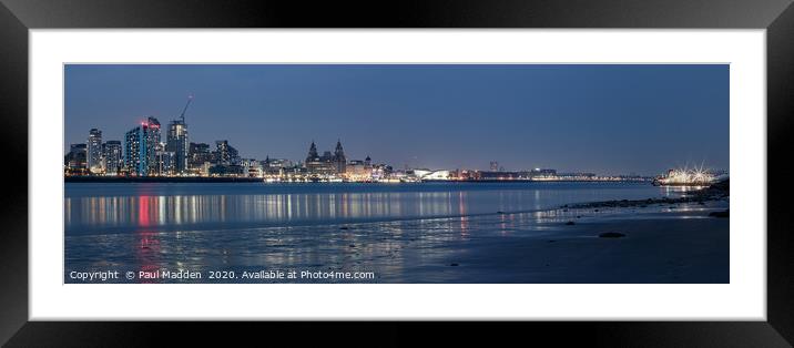 Liverpool Waterfront from the shore Framed Mounted Print by Paul Madden