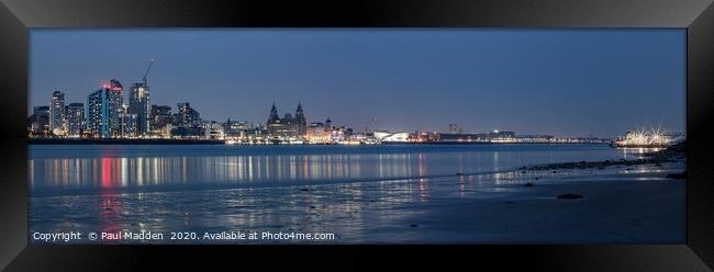 Liverpool Waterfront from the shore Framed Print by Paul Madden