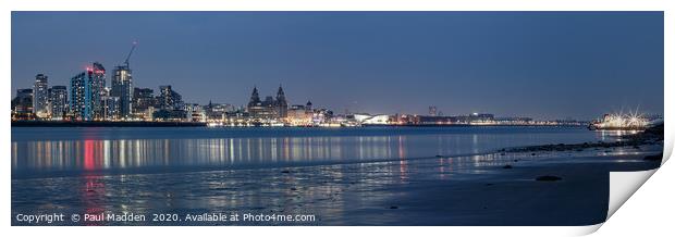 Liverpool Waterfront from the shore Print by Paul Madden