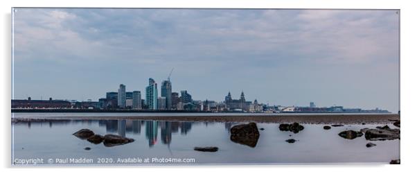 Liverpool waterfront reflections Acrylic by Paul Madden