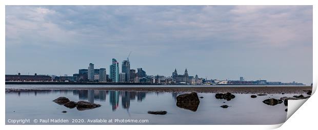 Liverpool waterfront reflections Print by Paul Madden