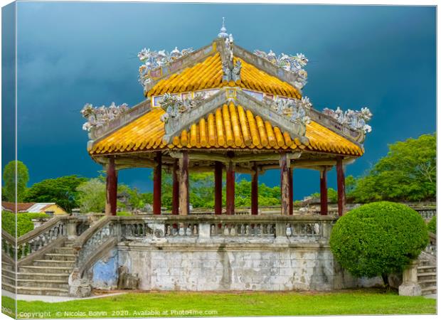 Outdoors part of the ancient Hue Citadel Canvas Print by Nicolas Boivin