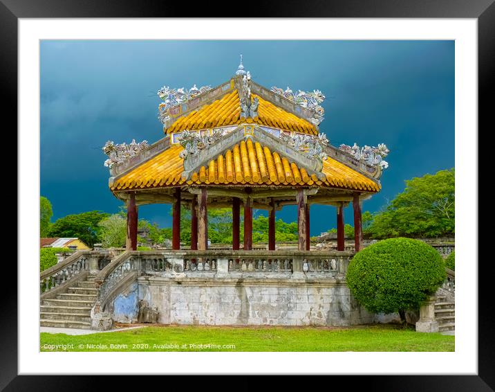 Outdoors part of the ancient Hue Citadel Framed Mounted Print by Nicolas Boivin