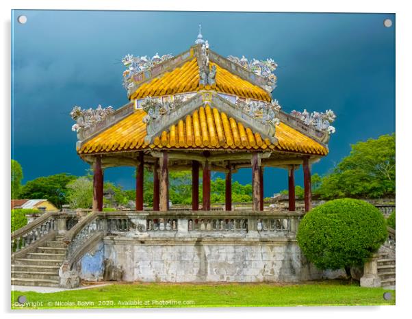 Outdoors part of the ancient Hue Citadel Acrylic by Nicolas Boivin