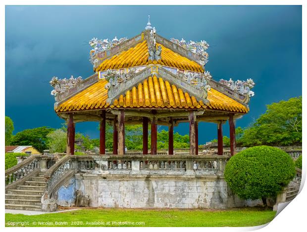 Outdoors part of the ancient Hue Citadel Print by Nicolas Boivin