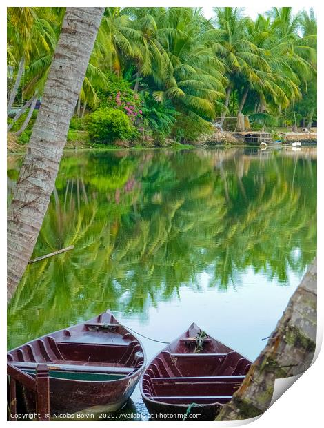 Peaceful people lifestyle in Hoi An Print by Nicolas Boivin