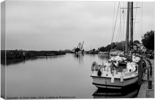 Public moorings on the River Yare in Reedham, Norf Canvas Print by Chris Yaxley