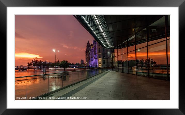 Sunset from the Pier Head Liverpool Framed Mounted Print by Paul Madden