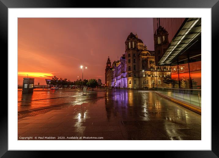 Stormy sunset from Liverpool Framed Mounted Print by Paul Madden