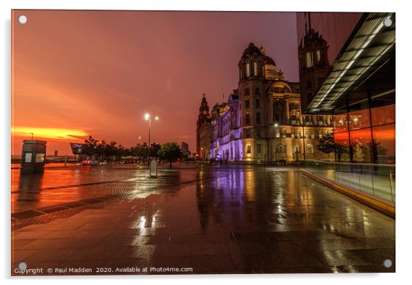 Stormy sunset from Liverpool Acrylic by Paul Madden