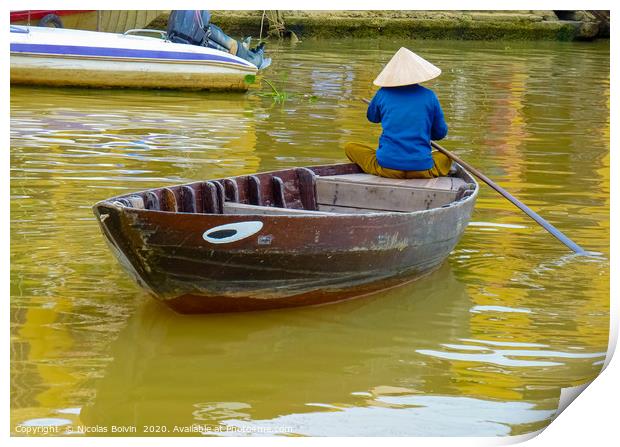 Peaceful people lifestyle in Hoi An Print by Nicolas Boivin