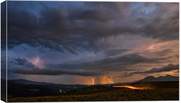 Lightning over the Vale of Ffestiniog Canvas Print by Rory Trappe