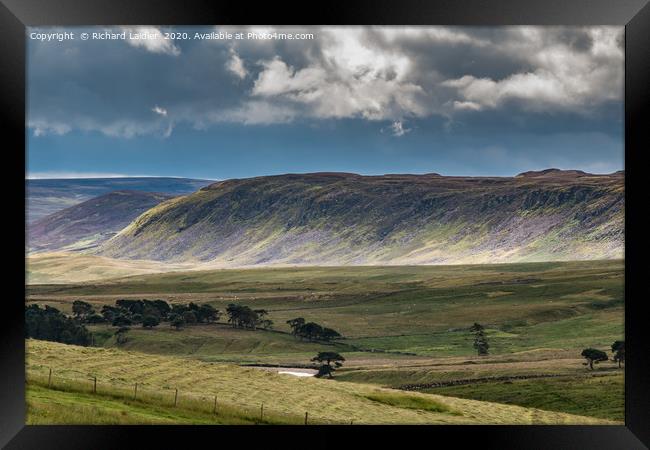 Cronkley Scar from Lingy Hill Framed Print by Richard Laidler