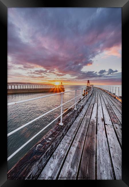 Whitby East Pier Framed Print by Martin Williams