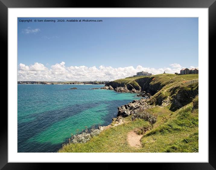 Coastal path Newquay Framed Mounted Print by tom downing