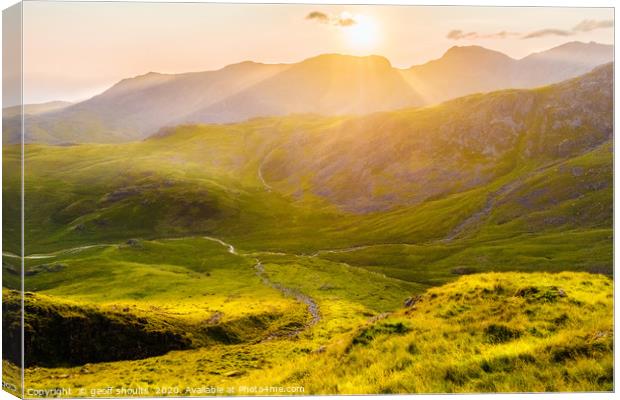Scafell and the Upper Esk Valley Canvas Print by geoff shoults