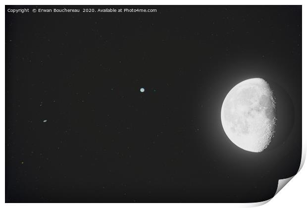 Composite Moon, Saturn and Jupiter Print by Elyna Bouchereau