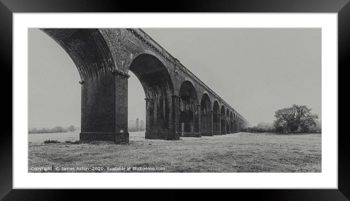 Misty Start to the Morning at Harringworth Viaduct Framed Mounted Print by James Aston
