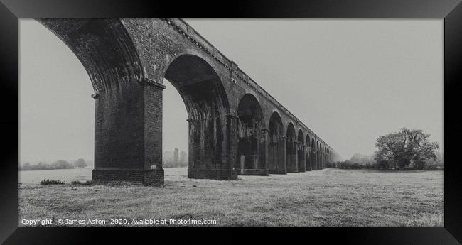 Misty Start to the Morning at Harringworth Viaduct Framed Print by James Aston