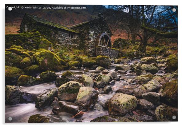Borrowdale Old Mill Acrylic by Kevin Winter