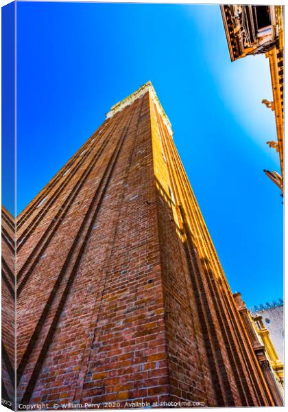 Campanile Bell Tower Saint Mark's Square Piazza Ve Canvas Print by William Perry