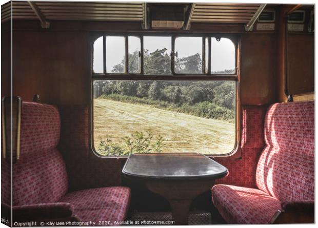 Inside an English vintage steam train carriage Canvas Print by KB Photo