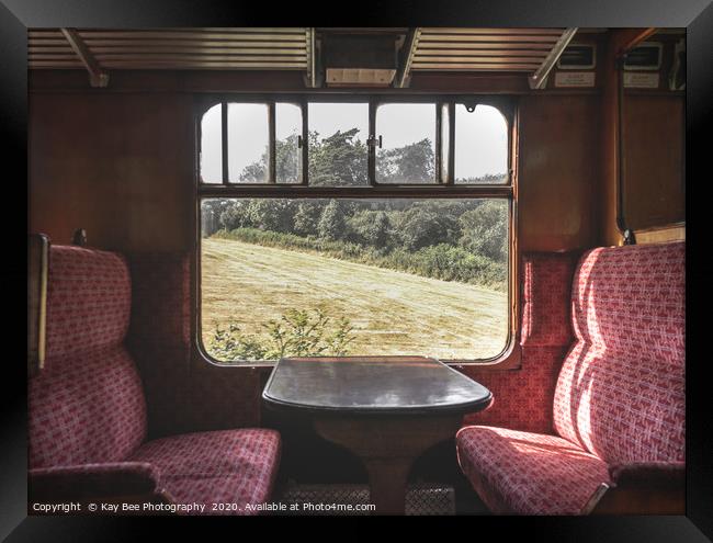 Inside an English vintage steam train carriage Framed Print by KB Photo