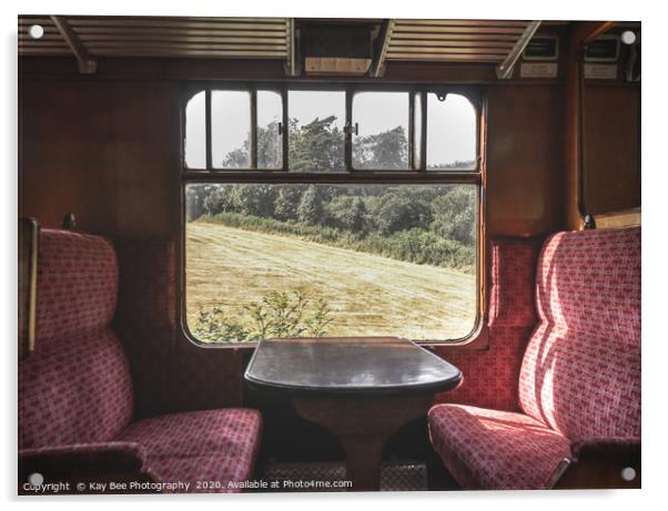 Inside an English vintage steam train carriage Acrylic by KB Photo
