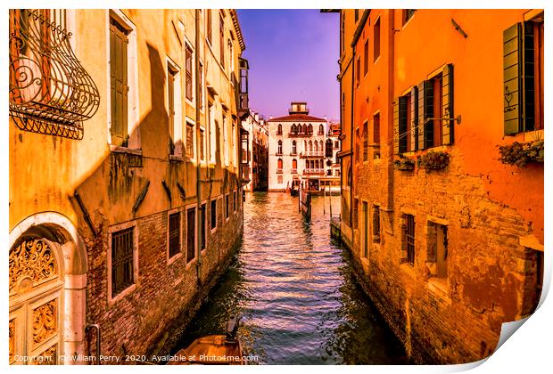 Colorful Canal Venice Italy Print by William Perry