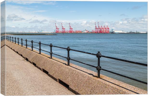 Seaforth dock from the Wirral Canvas Print by Jason Wells
