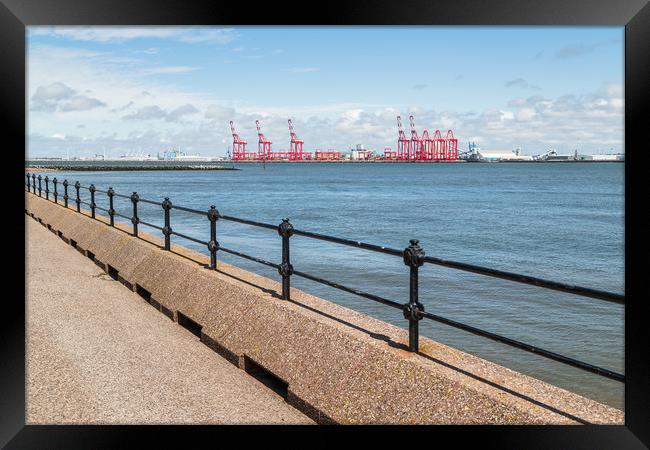 Seaforth dock from the Wirral Framed Print by Jason Wells