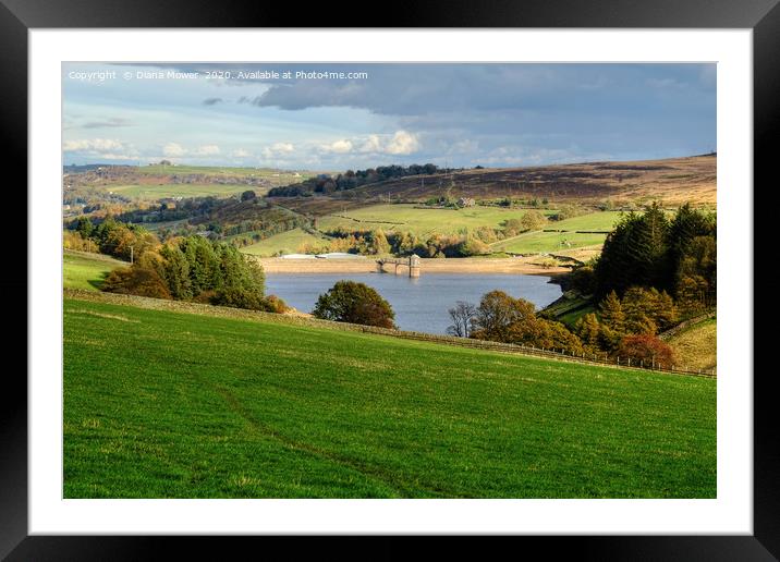 Lower Laithe Reservoir  Framed Mounted Print by Diana Mower
