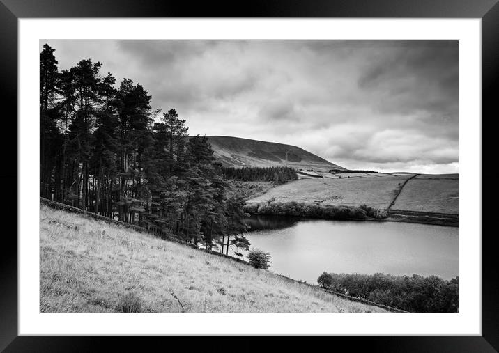 Monochromatic Pendle Framed Mounted Print by David McCulloch