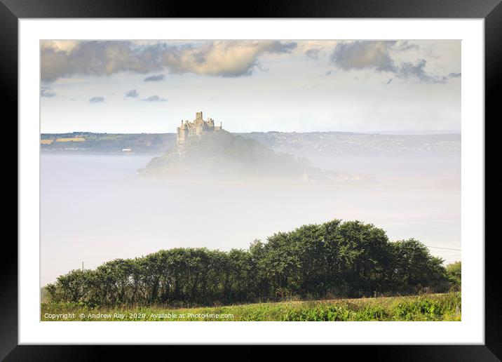 Mist at St Michael's Mount Framed Mounted Print by Andrew Ray