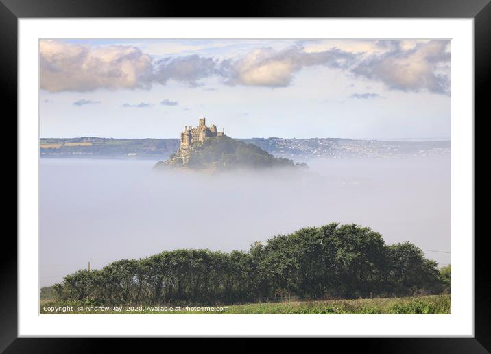 Misty morning at St Michael's Mount Framed Mounted Print by Andrew Ray