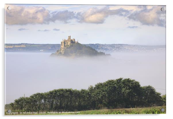 Misty morning at St Michael's Mount Acrylic by Andrew Ray