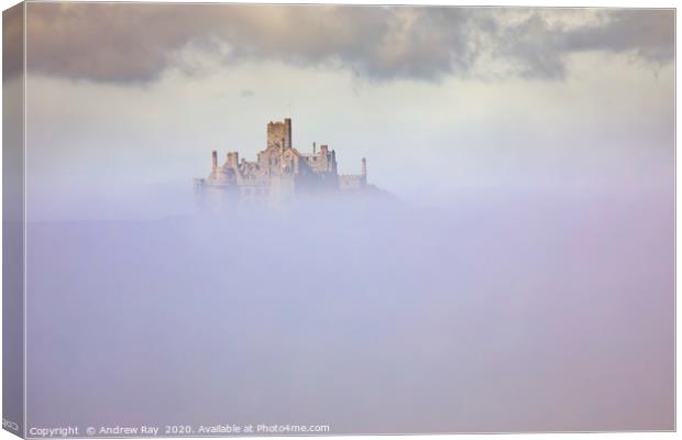 Castle in the mist (St Michael's Mount) Canvas Print by Andrew Ray