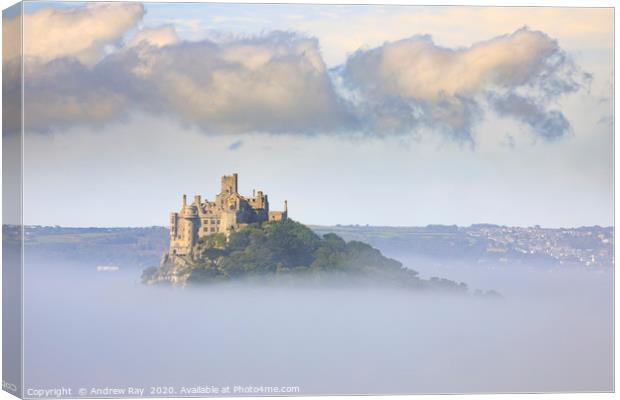St Michael's Mount in the mist Canvas Print by Andrew Ray