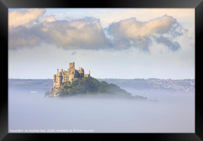 St Michael's Mount in the mist Framed Print by Andrew Ray