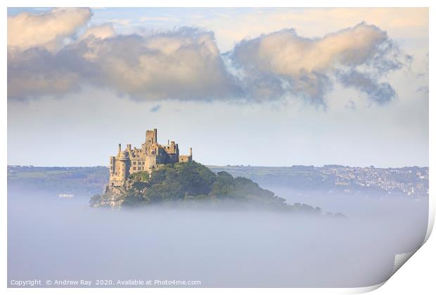 St Michael's Mount in the mist Print by Andrew Ray