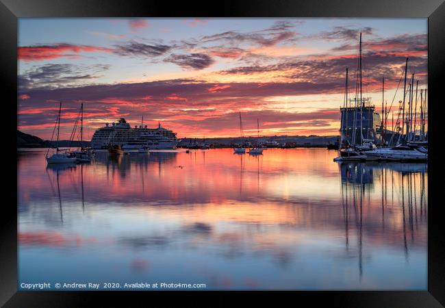 Sunrise reflections (Falmouth) Framed Print by Andrew Ray
